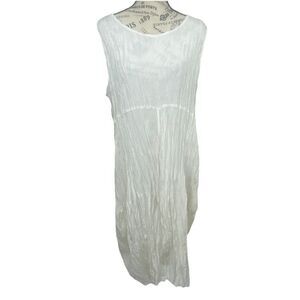 Privatsachen Silk Dress White Lagenlook Crinkle Cocon Commerz Size EU‎ 38/2